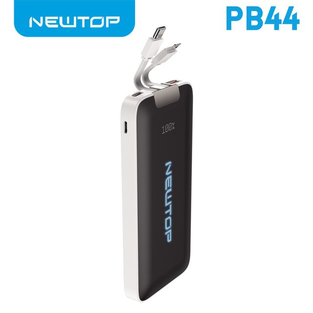 NEWTOP PB44 POWER BANK FAST CHARGING CON CAVI 10000MAH BIANCO
