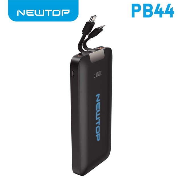 NEWTOP PB44 POWER BANK FAST CHARGING CON CAVI 10000MAH NERO