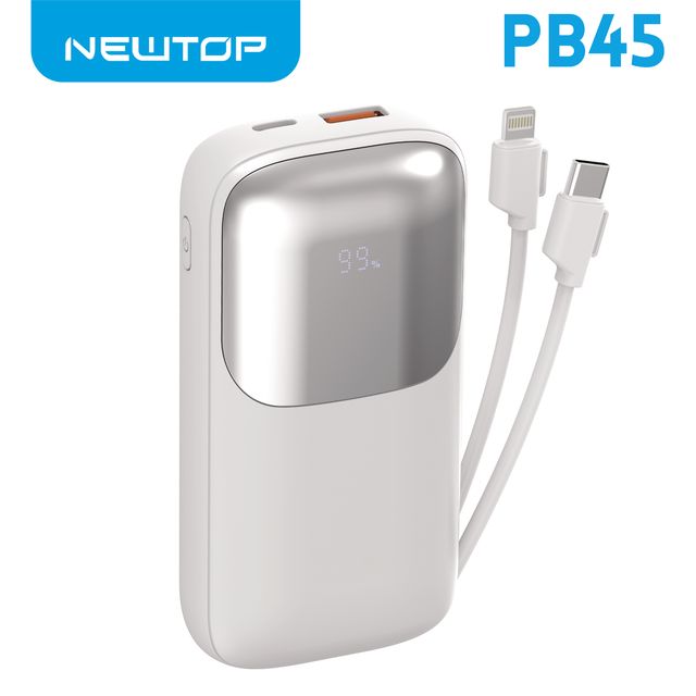 NEWTOP PB45 POWER BANK DA 22.5W CON CAVI 10000MAH BIANCO