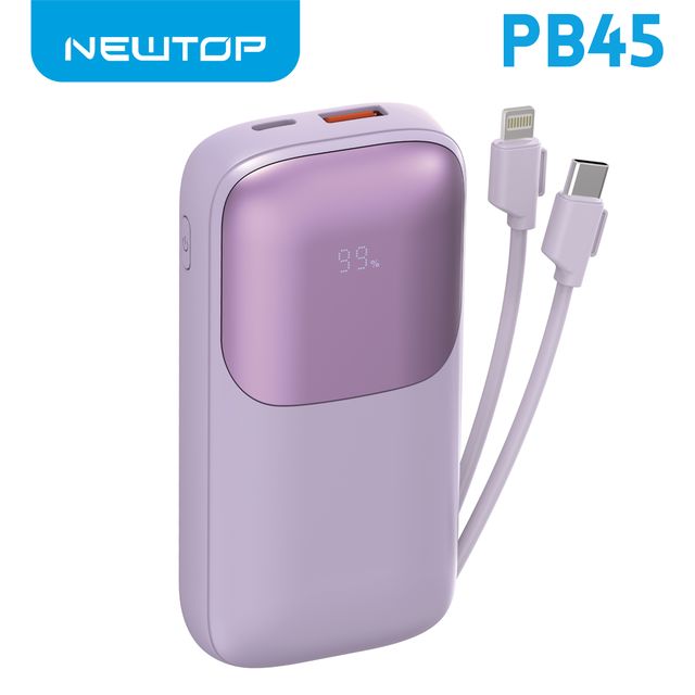 NEWTOP PB45 POWER BANK DA 22.5W CON CAVI 10000MAH VIOLA