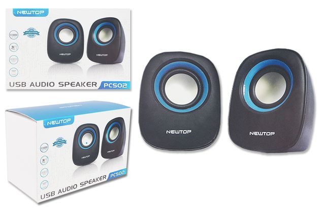 NEWTOP PCS02 SPEAKER 2.0 AUDIO USB NERO - AZZURRO
