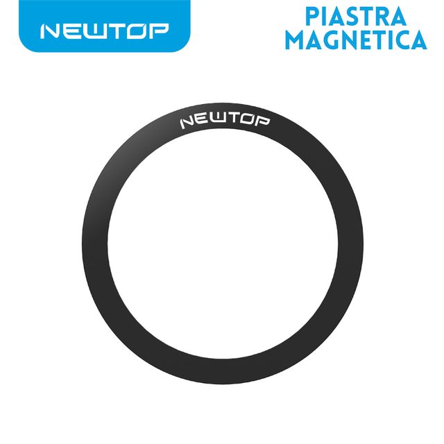NEWTOP PIASTRA MAGNETICA TONDA CON FORO PER SUPPORTO CELLULARE