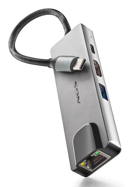 NGS HUB USB-C 4 Porte RJ45 Hdmi Usb-c Usb 3.0 Alluminio