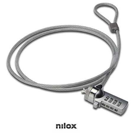 NILOX CAVO DI SICUREZZA IN ACCIAIO PER NOTEBOOK SLOT KENSINGTON CON LUCCHETTO A…