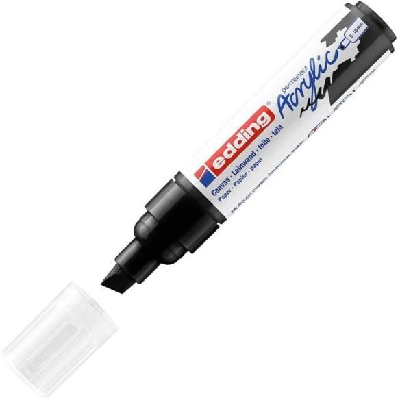Edding E-5000901, Nero, Punta smussata, Nero, 5 mm, 1 cm, Inchiostro a base di …