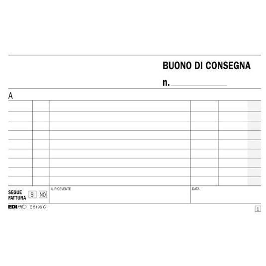 Edipro - Blocco ordine di consegna - 50 fogli - 170 x 99 mm - orizzontale - dup…