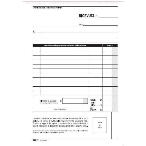 Edipro - Ricetta medica - 50 fogli - 230 x 150 mm - duplicato - senza carbonio