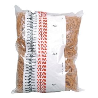 Elastici ad anello - diametro 12 cm - 1 kg - caucciù - avana - Viva