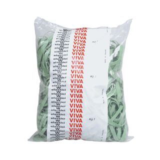 Elastici fettuccia - diametro 7 x 0,5 cm - 1 kg - gomma - verde - Viva