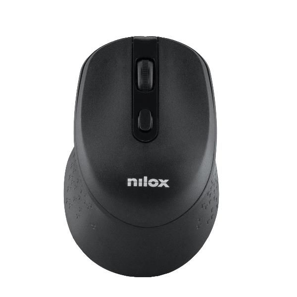 Nilox NXMWS101, Ambidestro, Ottico, RF Wireless, 1600 DPI, Nero