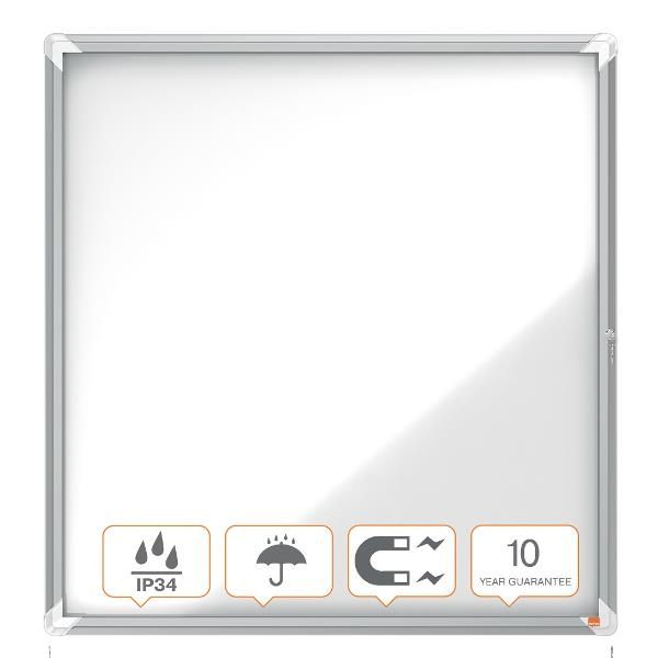 Nobo - Bacheca chiusa - montabile a parete - 944 x 907 mm - 12 x A4 - metallo -…