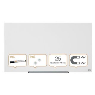 Nobo Diamond - Lavagna bianca - montabile a parete - 1264 x 711 mm - vetro temp…