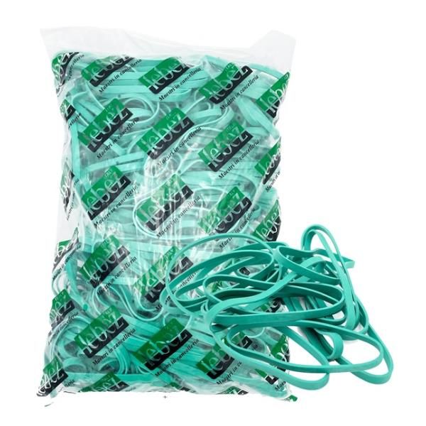 Elastico fettuccia - diametro 12 x 0,8 cm - 1 kg - gomma - verde - Lebez