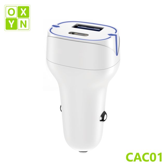 OXYN CAC01 CARICATORE DA MACCHINA QC3.0 + PD 38W