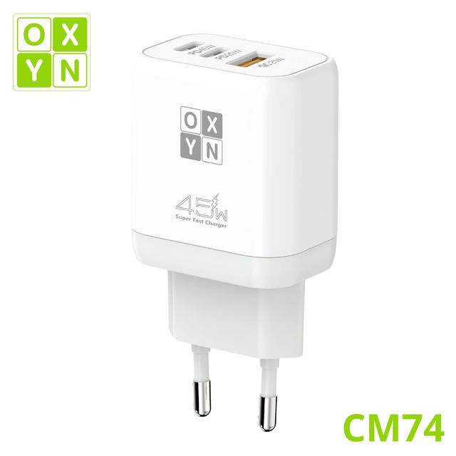 OXYN CM74 CARICATORE DA MURO USB-A + 2C 45W