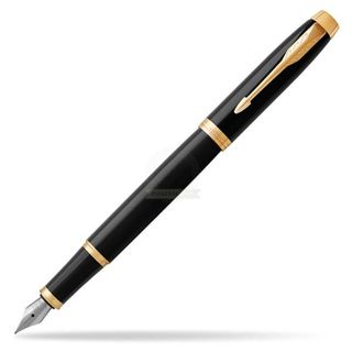 PARKER IM BLACK GT PENNA STILOGRAFICA PENNINO F CORPO LACCATO NERO CON DETTAGLI…