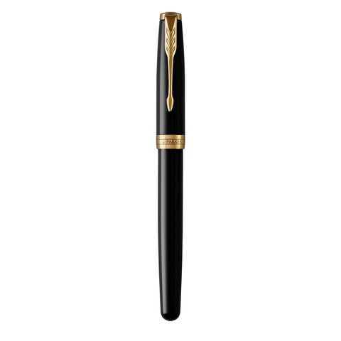 PARKER SONNET LACQUE PENNA STILOGRAFICA CORPO LACCATO NERO FINITURE IN ORO INCH…