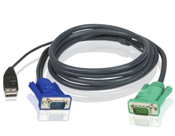 ATEN 2L-5202U - Cavo tastiera / video / mouse (KVM) - USB, HD-15 (VGA) (M) a US…