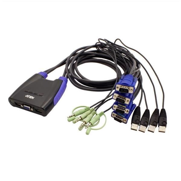 ATEN Petite CS64US - Switch KVM / audio / USB - 4 x KVM / audio / USB - 1 utent…