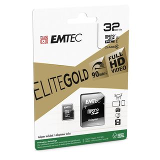 Emtec - Micro SDHC Class 10 Gold + con Adattatore - ECMSDM32GHC10GP - 32GB
