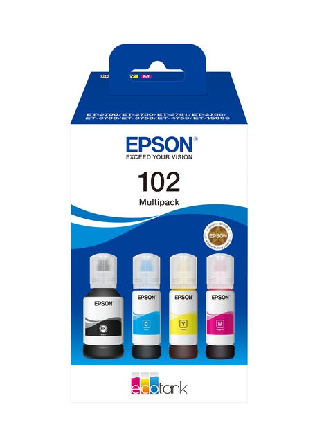 Epson - ECOTANK 102 MULTIPACK - BK/C/M/G - C13T03R640