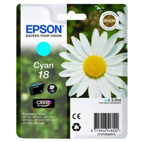 Epson 18 - 3.3 ml - ciano - originale - cartuccia d'inchiostro - per Expression…