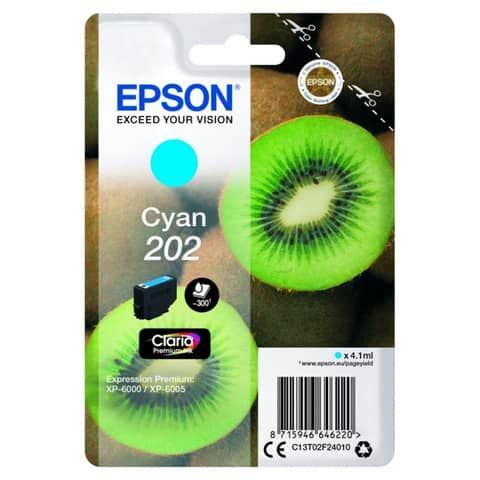 Epson 202 - 4.1 ml - ciano - originale - blister - cartuccia d'inchiostro - per…