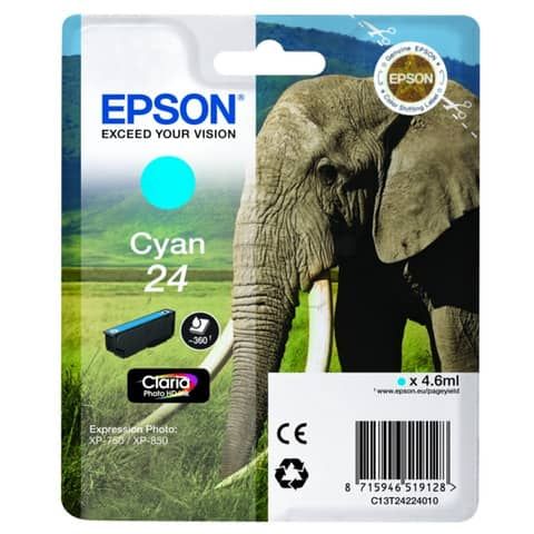 Epson 24 - 4.6 ml - ciano - originale - cartuccia d'inchiostro - per Expression…