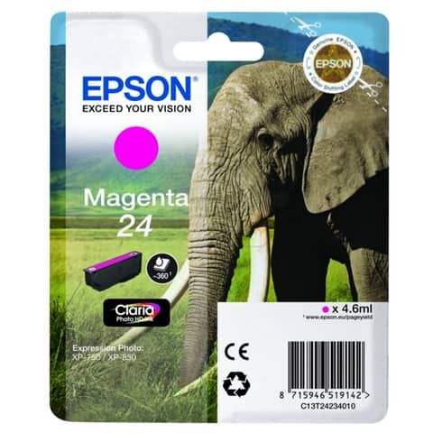 Epson 24 - 4.6 ml - magenta - originale - cartuccia d'inchiostro - per Expressi…