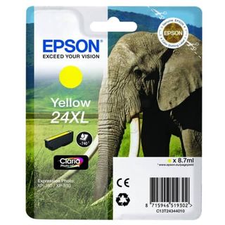 Epson 24XL - 8.7 ml - XL - giallo - originale - cartuccia d'inchiostro - per Ex…