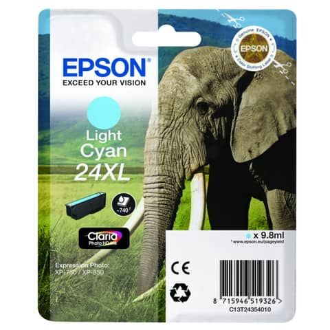 Epson 24XL - 9.8 ml - XL - ciano - originale - cartuccia d'inchiostro - per Exp…