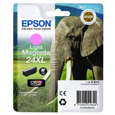 Epson 24XL - 9.8 ml - XL - magenta chiaro - originale - cartuccia d'inchiostro …