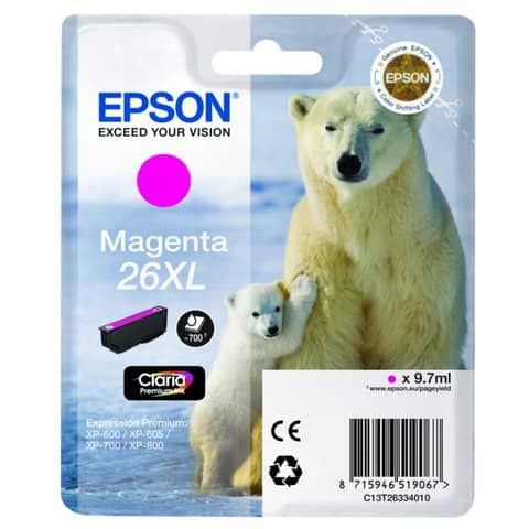 Epson 26XL - 8.7 ml - XL - magenta - originale - blister - cartuccia d'inchiost…