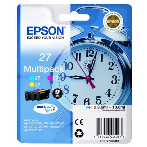Epson 27 Multi-Pack - Confezione da 3 - 10.8 ml - giallo, ciano, magenta - orig…