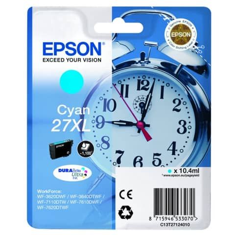 Epson 27XL - 10.4 ml - XL - ciano - originale - cartuccia d'inchiostro - per Wo…