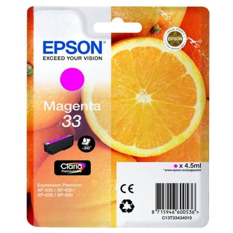 Epson 33 - 4.5 ml - magenta - originale - blister - cartuccia d'inchiostro - pe…