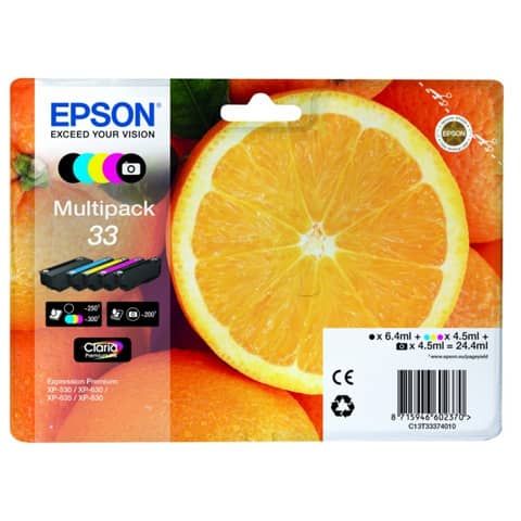Epson 33 Multipack - Confezione da 5 - 24.4 ml - nero, giallo, ciano, magenta, …