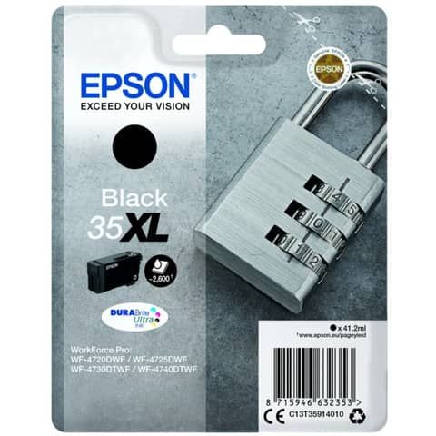 Epson 35XL - 41.2 ml - XL - nero - originale - cartuccia d'inchiostro - per Wor…