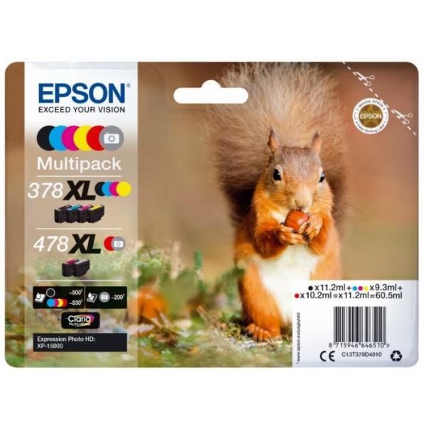 Epson 478XL Multipack - Confezione da 6 - 60.5 ml - alta capienza - grigio, ner…
