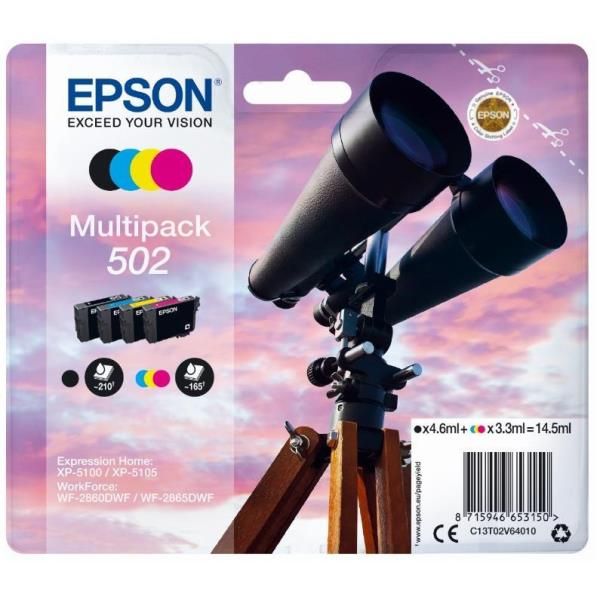 Epson 502 Multipack - Confezione da 4 - 14.5 ml - nero, giallo, ciano, magenta …