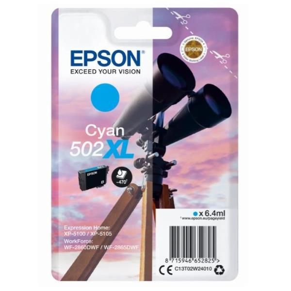 Epson 502XL - 6.4 ml - alta capienza - ciano - originale - blister con radiofre…