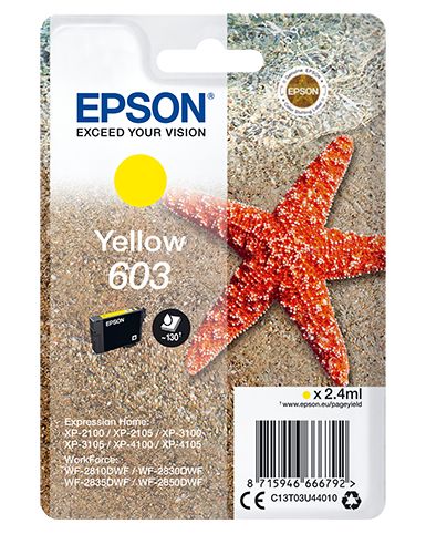 Epson 603 - 2.4 ml - giallo - originale - blister - cartuccia d'inchiostro - pe…