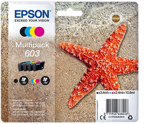 Epson 603 Multipack - Confezione da 4 - nero, giallo, ciano, magenta - original…