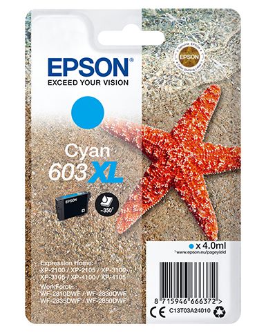 Epson 603XL - 4 ml - XL - ciano - originale - blister - cartuccia d'inchiostro …