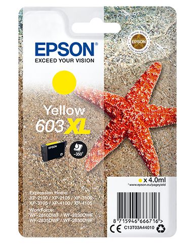 Epson 603XL - 4 ml - XL - giallo - originale - blister - cartuccia d'inchiostro…