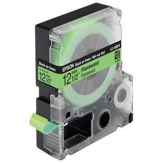 Epson LabelWorks LK-4GBF - Nero su verde - Rotolo (1,2 cm x 9 m) 1 cassetta(e) …