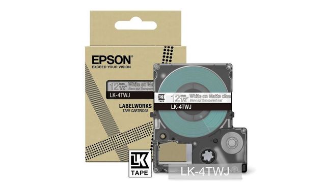 Epson LabelWorks LK-4TWJ - White on matte clear - Rotolo (1,2 cm x 8 m) 1 casse…