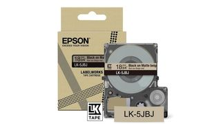 Epson LabelWorks LK-5JBJ - Black on matte beige - Rotolo (1,8 cm x 8 m) 1 casse…