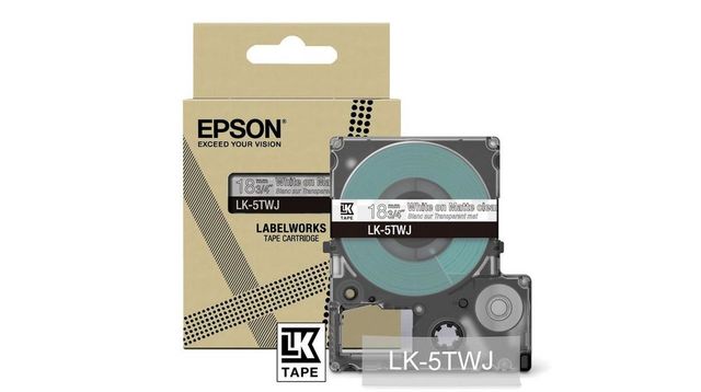 Epson LabelWorks LK-5TWJ - White on matte clear - Rotolo (1,8 cm x 8 m) 1 casse…