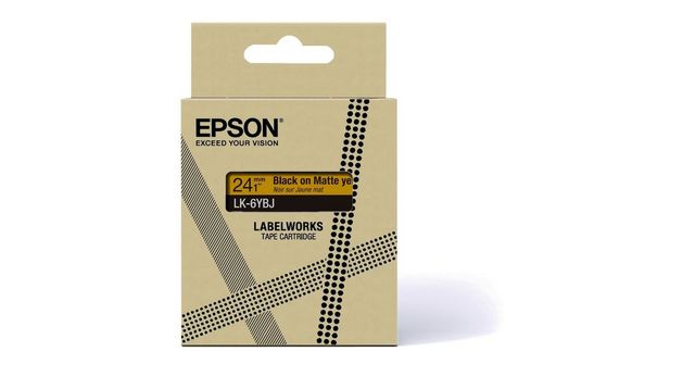 Epson LabelWorks LK-6YBJ - Black on matte yellow - Rotolo (2,4 cm x 8 m) 1 cass…